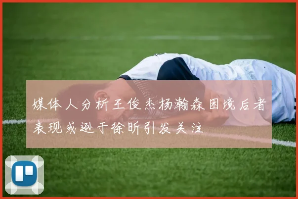媒体人分析王俊杰杨瀚森困境后者表现或逊于徐昕引发关注